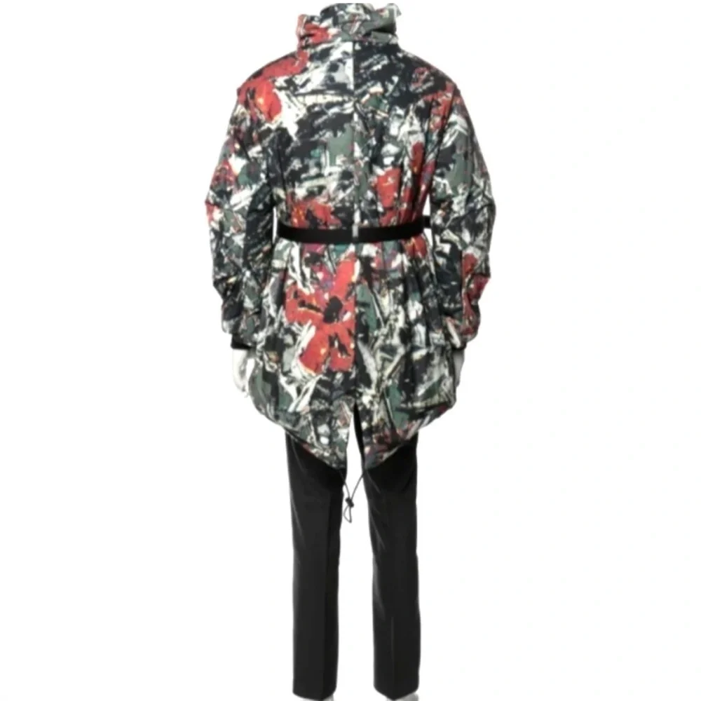 Hunter POPPY IRON/GREEN MARBLE Puffer Jacket Size XS